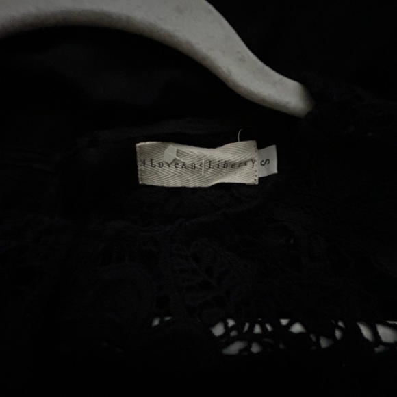 Johnny Was 4 Love & Liberty Black Silk & Lace Dress SZ Small - Picture 10 of 10